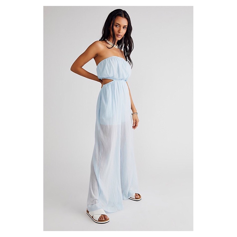 Free People Cut Out For It Jumpsuit - Crisp Morning Medium